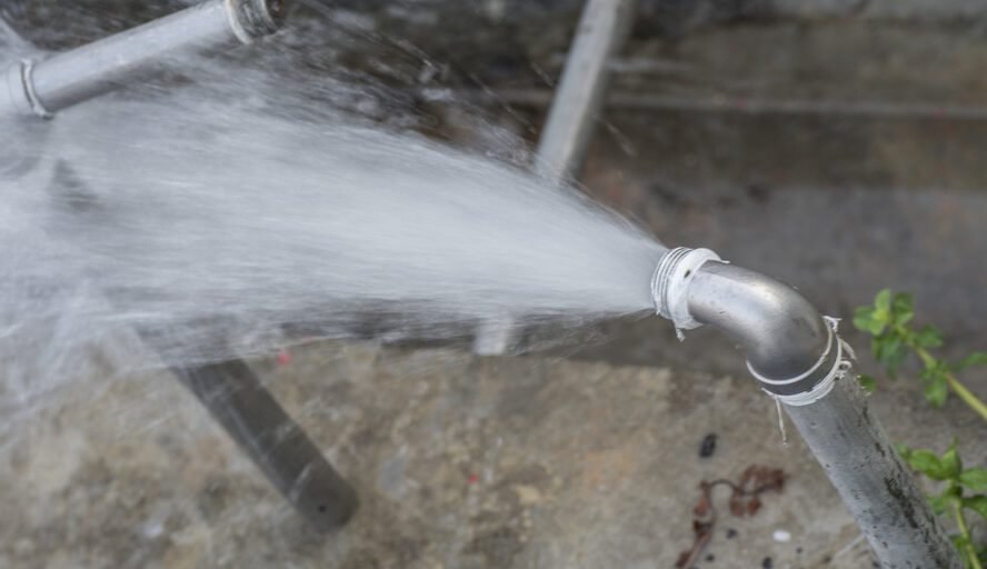 Pipe bursts causing a plumbing emergency
